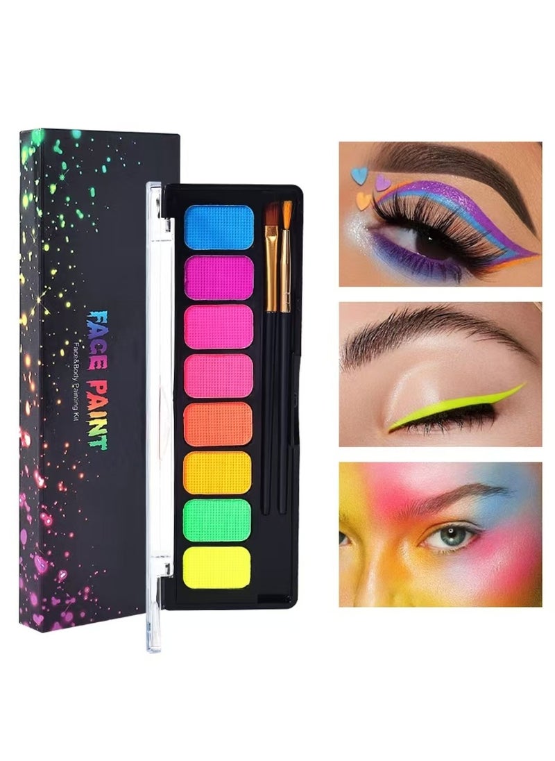 Captaintech 8 Grid Multi-color Water Soluble Body Paint Stage Makeup Children Face Painting ment  - Image 4