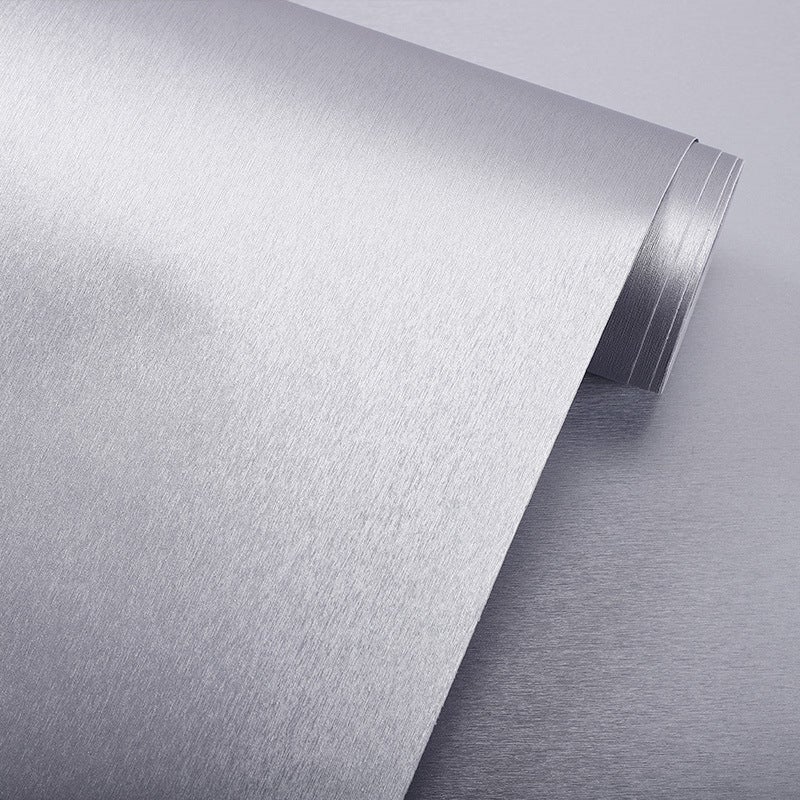Silver Metal Wire-Drawing Sticker Self-Adhesive Wallpaper Washing Machine Cabinet Air Conditioning Cabinet Machine Electrical Elevator Door Decoration Renovation - Image 2