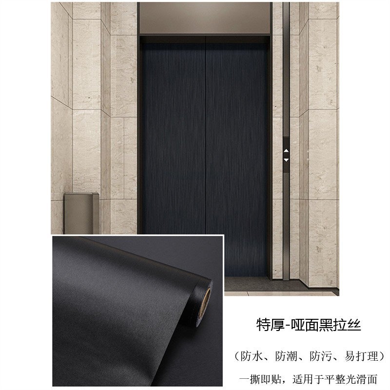 Silver Metal Wire-Drawing Sticker Self-Adhesive Wallpaper Washing Machine Cabinet Air Conditioning Cabinet Machine Electrical Elevator Door Decoration Renovation - Image 1