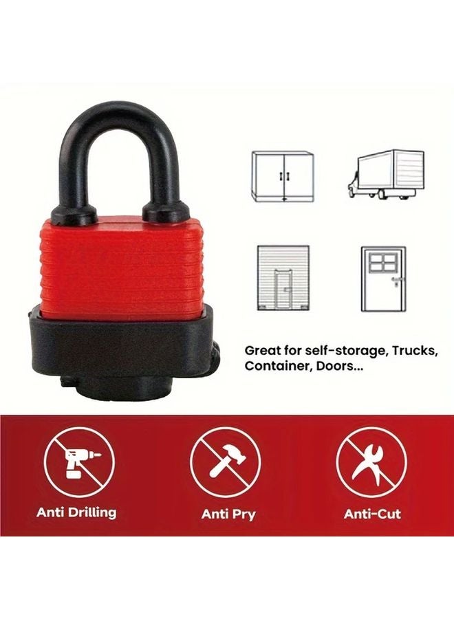 2pcs Heavy Duty Waterproof Padlocks 30mm Laminated Steel Anti Drill Outdoor Use - Image 5