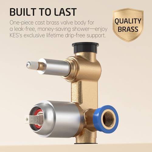 KES Shower Faucet Set, Shower System 12 Inch Rain Shower Head with Handheld Spray, Pressure Balance Shower Faucets Sets Complete Brushed Nickel (cUPC Certified Shower Valve Included), XB6230S12F18-BN - Image 4