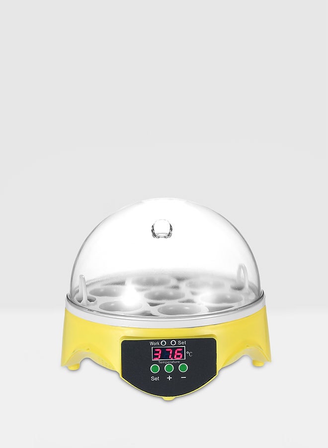 7 Eggs Mini Digital Egg Incubator Clear/Yellow - Image 1