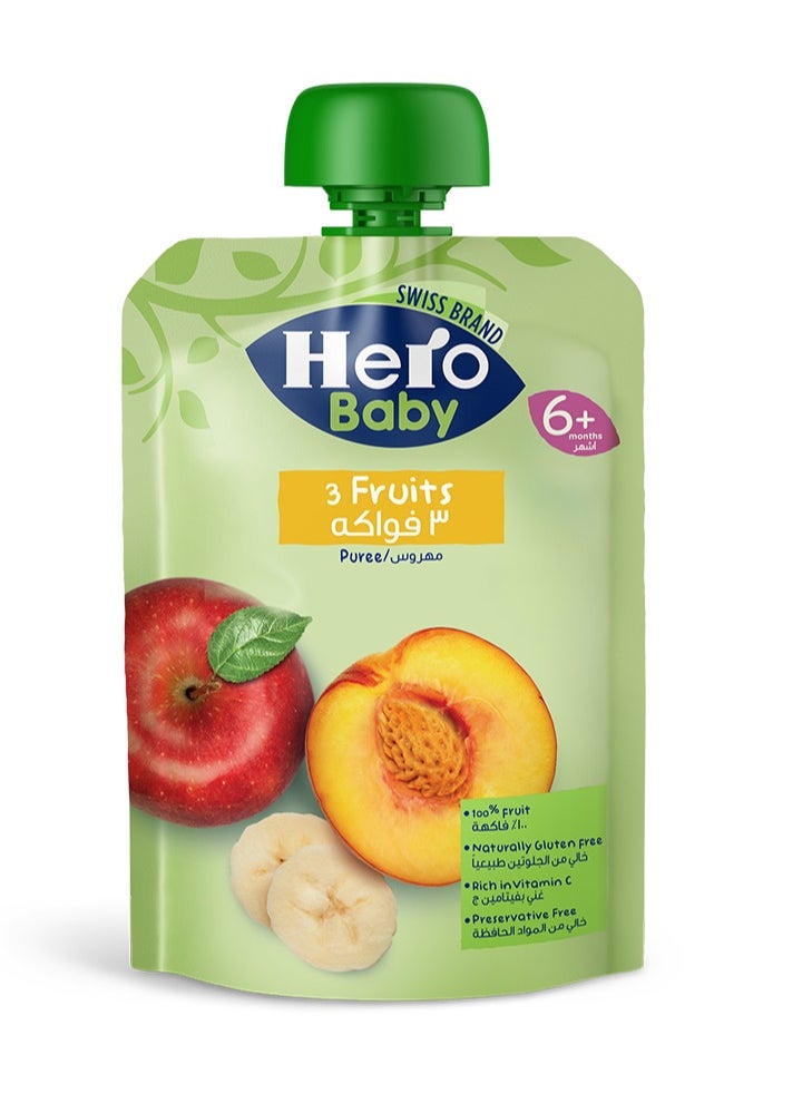 Hero Baby Pouch 3 Fruits 100 grams 