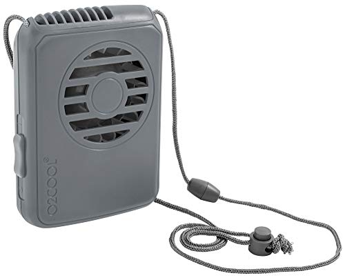 O2COOL Neck Personal Travel Battery Powered Cooling Fan, Single Pack (Gray) - Image 1