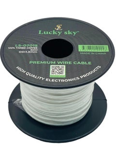 Lucky Sky Hook Up wire 26awg Wire Flexible Silicone Tinned Copper UL1007 Silicone Rubber Insulated White Color 50M 164ft OD:-1.3mm Stranded Hook up Wire. (WHITE)  - Image 3