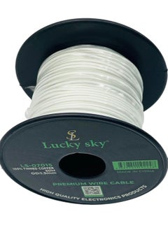 Lucky Sky Hook Up wire 26awg Wire Flexible Silicone Tinned Copper UL1007 Silicone Rubber Insulated White Color 50M 164ft OD:-1.3mm Stranded Hook up Wire. (WHITE)  - Image 2