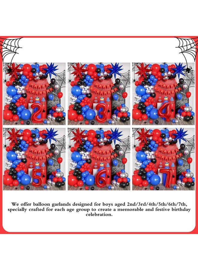 Sllyfo Spider Theme Birthday Decorations Party Supplies Balloon Arch Kit, Spider Theme 4th Birthday Decorations Boys Girls, Spider Theme Birthday Decorations 4 Year Old with Red Blue Balloons - Image 5