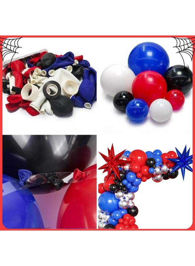 Sllyfo Spider Theme Birthday Decorations Party Supplies Balloon Arch Kit, Spider Theme 4th Birthday Decorations Boys Girls, Spider Theme Birthday Decorations 4 Year Old with Red Blue Balloons - Image 4