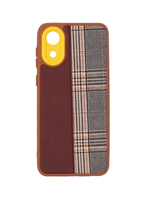Samsung Galaxy A03 Core  -Silicone Stripped Leather Back Cover With Camera Protector