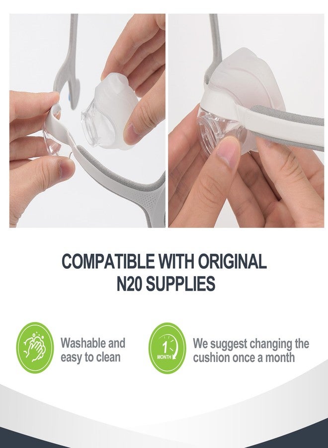 MEDICOLOR Nasal Cushion for AirFit N20, Soft Silicone Replacement Cushions(M) for N20 Frame(Only Cushions), Secure Fit & Comfort CPAP Supplies, 2PCS - Image 3
