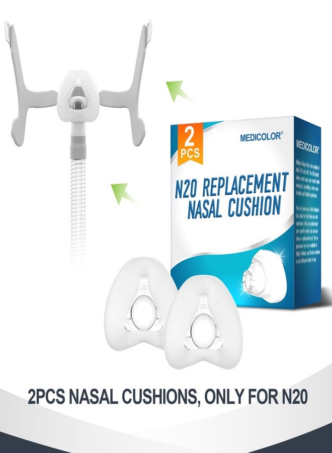 MEDICOLOR Nasal Cushion for AirFit N20, Soft Silicone Replacement Cushions(M) for N20 Frame(Only Cushions), Secure Fit & Comfort CPAP Supplies, 2PCS - Image 4
