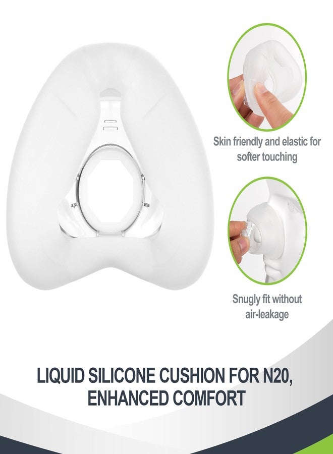 MEDICOLOR Nasal Cushion for AirFit N20, Soft Silicone Replacement Cushions(M) for N20 Frame(Only Cushions), Secure Fit & Comfort CPAP Supplies, 2PCS - Image 2