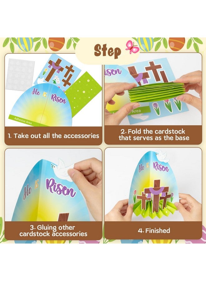 WATINC Easter Cross Craft Kit - Make Your Own He is Risen Scene Standable Diorama Thankful Crafts, DIY Jesus Faith Religious Cross for Classroom Sunday School Church Christian Day Easter Party (40Pcs) - Image 4