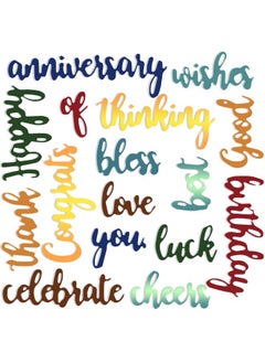 Patelai 16 Pieces Cutting Dies Word Dies For Card Making Celebration Embossing Script Die Stencils For Diy Scrapbook Card Making Supplies (Charming Style)  - Image 1