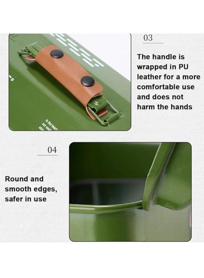 general Outdoor Tools Storage Box Portable Camping Picnic Suitcase Metal Tool Storage Box Sundries Storage Box with Handle (White Toolbox No Printing + Handguard + Small Sticker + Big Sticker + Lining) - Image 4