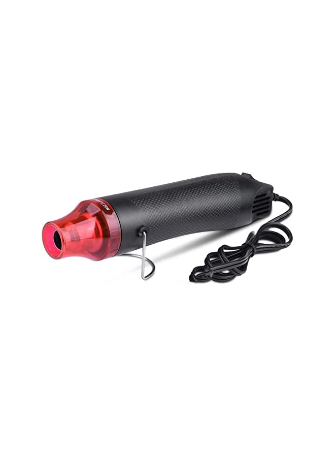 IAF Mini Heat Gun Electric 300W Portable Hot Air Gun for DIY Craft Embossing Shrink Wrapping PVC Drying Paint Clay Rubber Stamp Multi Function Hand Hold Heat Tools (Black+Red) - Image 2