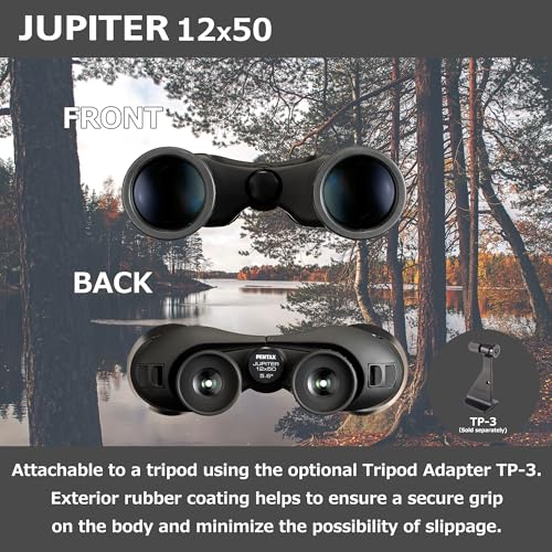 Pentax Jupiter 12x50 Easy Viewing Large Aperture porro Prism Binocular, Black - Image 2