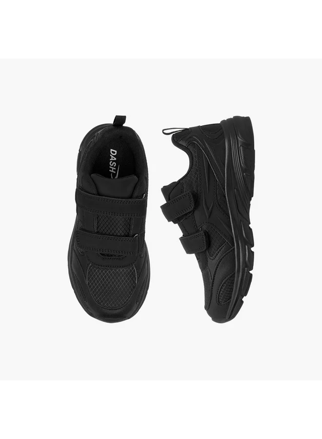 Dash Unisex Panelled School Shoes with Hook and Loop Closure
