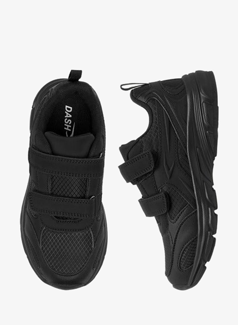 Dash Unisex Panelled School Shoes with Hook and Loop Closure - Image 3