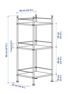 co arma Metal organizing shelving unit, black, 96*40 CM  - Image 4