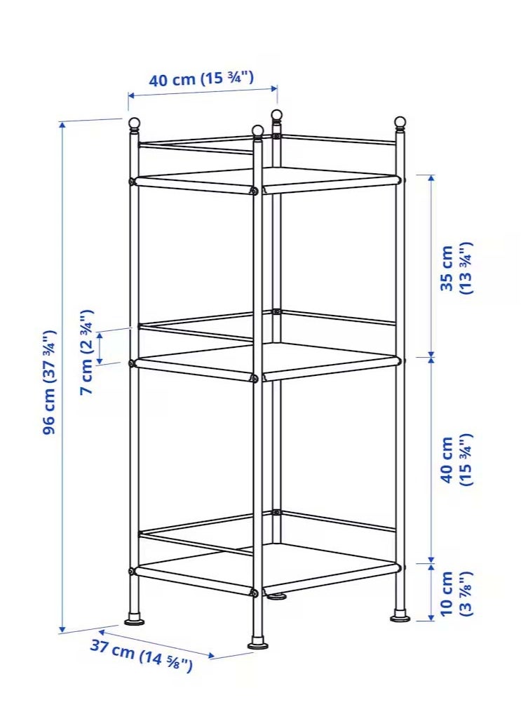 co arma - Metal organizing shelving unit, black, 96*40 CM - Image 1