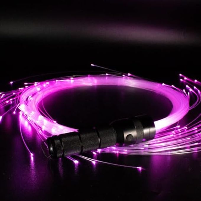 Amki Fiber Optic Whip, Dance Flow Pixel Whip Super Bright Light Up Rave Toy 40 Color Effects Mode Battery Power 360 Swivel Space Whip for Dancing Parties Light Shows EDM Music Festivals - Image 1