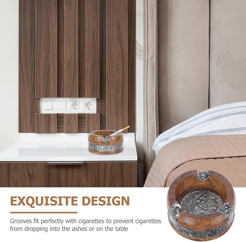 صينية رماد خشب المانجو على شكل فيل، صينية ديكور، حاوية مكتبية كلاسيكية، زينة للمنزل والمكتب - Image 3