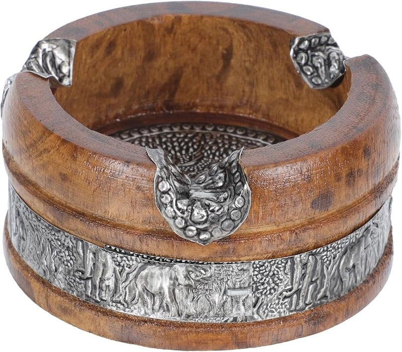 صينية رماد خشب المانجو على شكل فيل، صينية ديكور، حاوية مكتبية كلاسيكية، زينة للمنزل والمكتب - Image 1