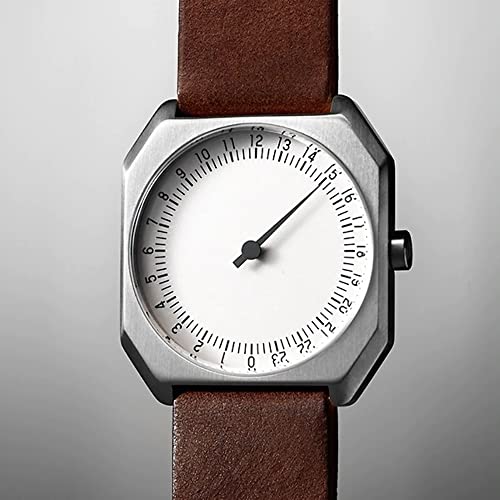 SLOW Jo 17 - Dark Brown Vintage Leather Silver Case Creme Dial Unisex Quartz Watch with Beige Dial Analogue Display and Dark Brown Leather Strap, Beige/Dark Brown, Strap - Image 5