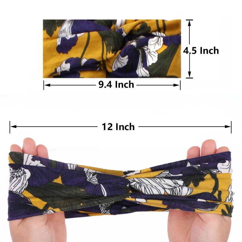 XTREND 6 Pcs Women's Headbands Twisted Cross Elastic Hairbands Yoga Workout Non-Slip Sweat Soft Headbands Solid Color Simple Versatile Hair Accessory Head bands - Image 3