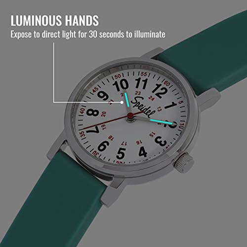 Speidel Scrub Petite Watch for Nurses, Medical Professionals, Mens and Womens Watch with Second Hand Nursing, Nurse Watches for Women Men, Waterproof 12 and 24 hr Time - Blue - Image 5