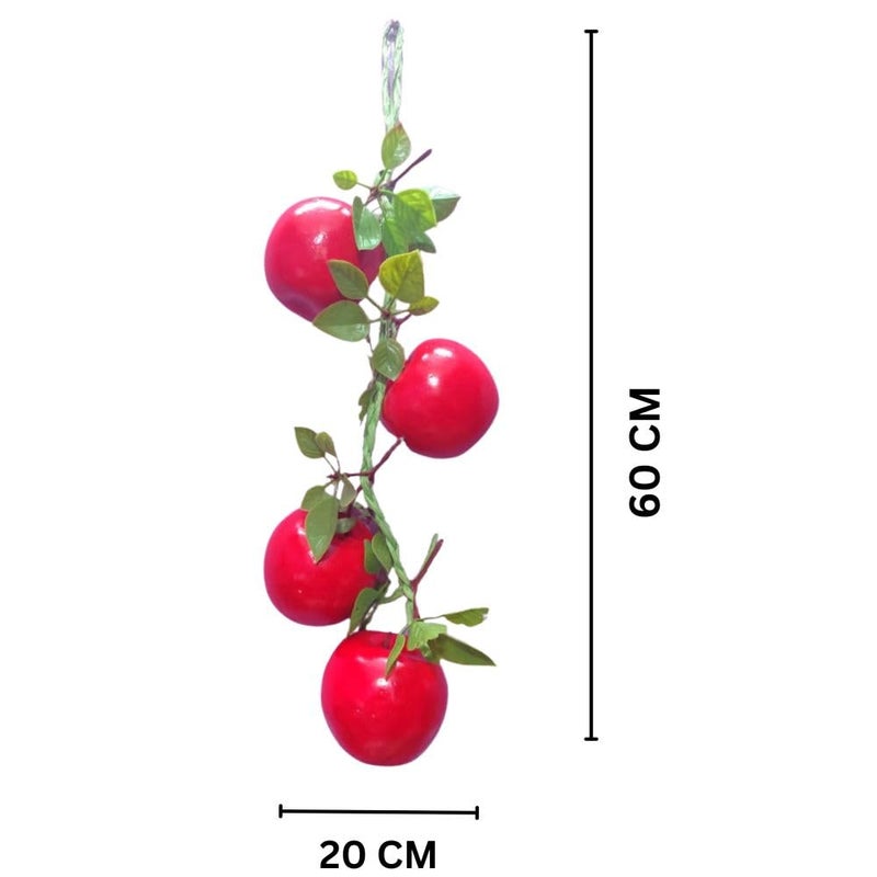 SINGAA سلاسل الفواكه الاصطناعية | سلسلة فواكه للمنزل، المكتب، الحديقة، محلات العصير، تعليق على الجدران، محلات الفواكه، الاستقبال، التصوير وديكورات الفعاليات - 60 سم (عبوة من 1) (تفاح) - Image 2