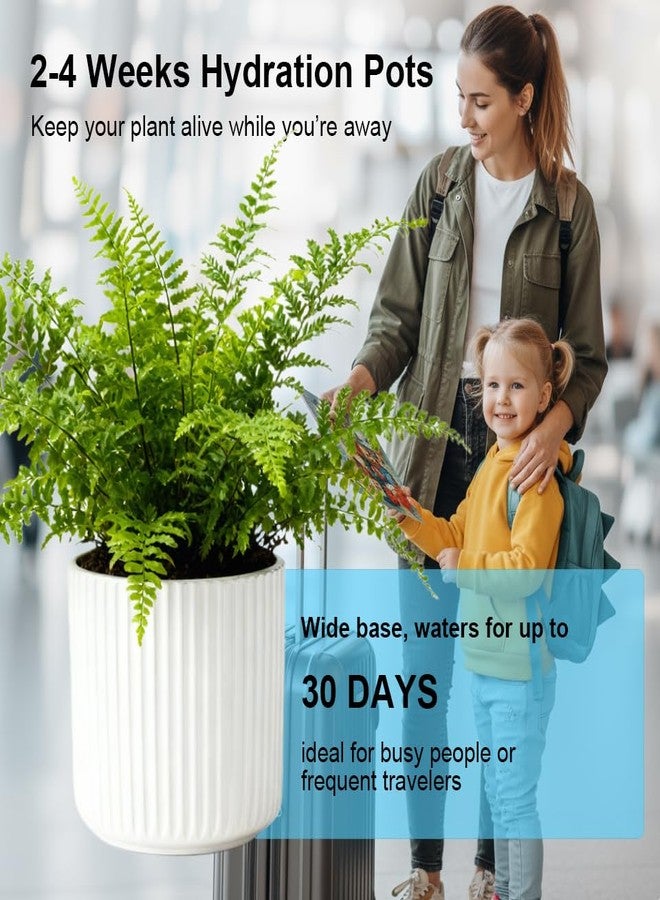 TineDew 2 Pack of 5 inch self Watering Ceramic pots for Indoor Plants with Clear Inner Pot,semi hydroponic pots for leca and pon,Ceramic Plant Pot for Violet and Orchid,Indoor or Outdoor use - Image 5