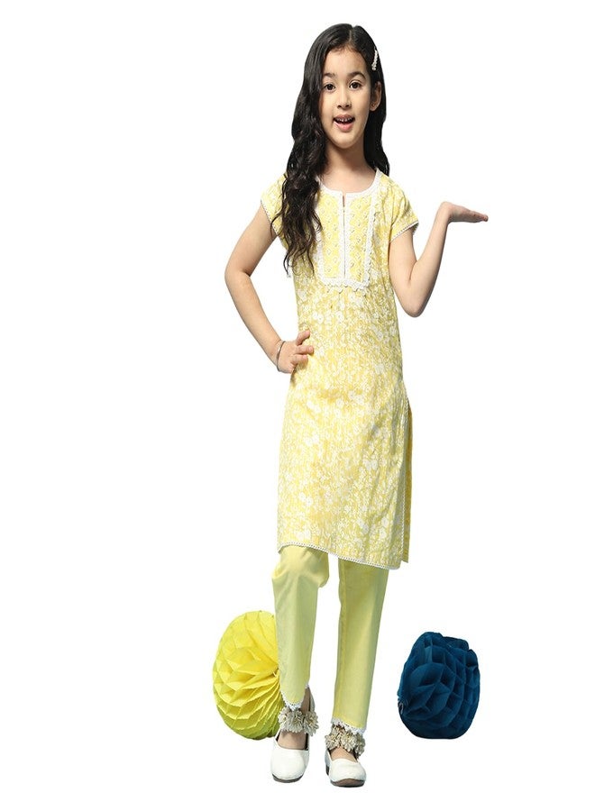BIBA GIRL PRINTED NARROW KID(KW5169E_LMN YELLOW_11) - Image 1