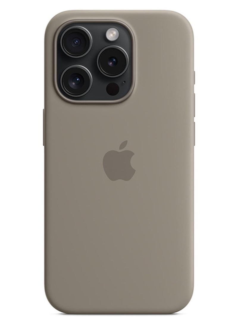 ابل  غطاء سيليكون لهاتف iPhone 15 Pro مع MagSafe - - Image 1