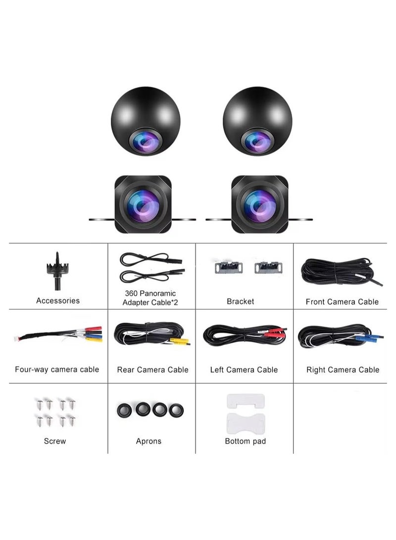360-Degree Surround View Camera System | Bird's Eye View | 3D Panoramic Display | 4 HD Cameras | 1080P - Image 2