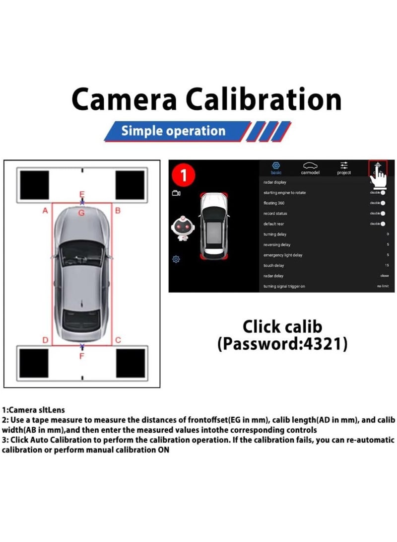 360-Degree Surround View Camera System | Bird's Eye View | 3D Panoramic Display | 4 HD Cameras | 1080P - Image 3