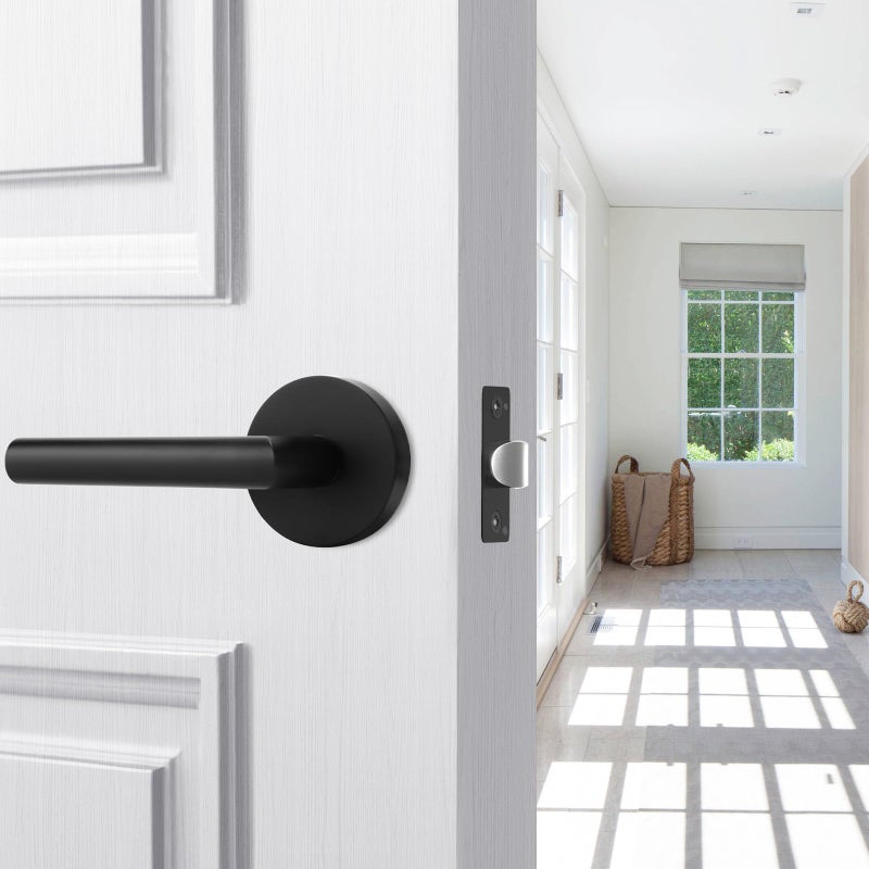 Goldenwarm Black Door Handles Interior  Matte Black Closet Door Handle Indoor  Black Passage Door Lever For Hall And Closet  Zinc Alloy  6 Pack - Image 5