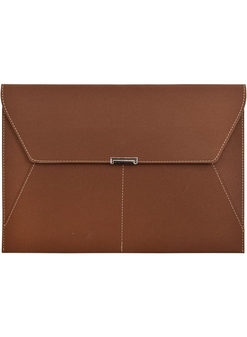 PU Leather A4 Document Holder File Folder, Waterproof Portfolio with 3 Pockets and Magnetic Snap Closure, 33 x 23.7 cm, for Home, School and Office - Image 1