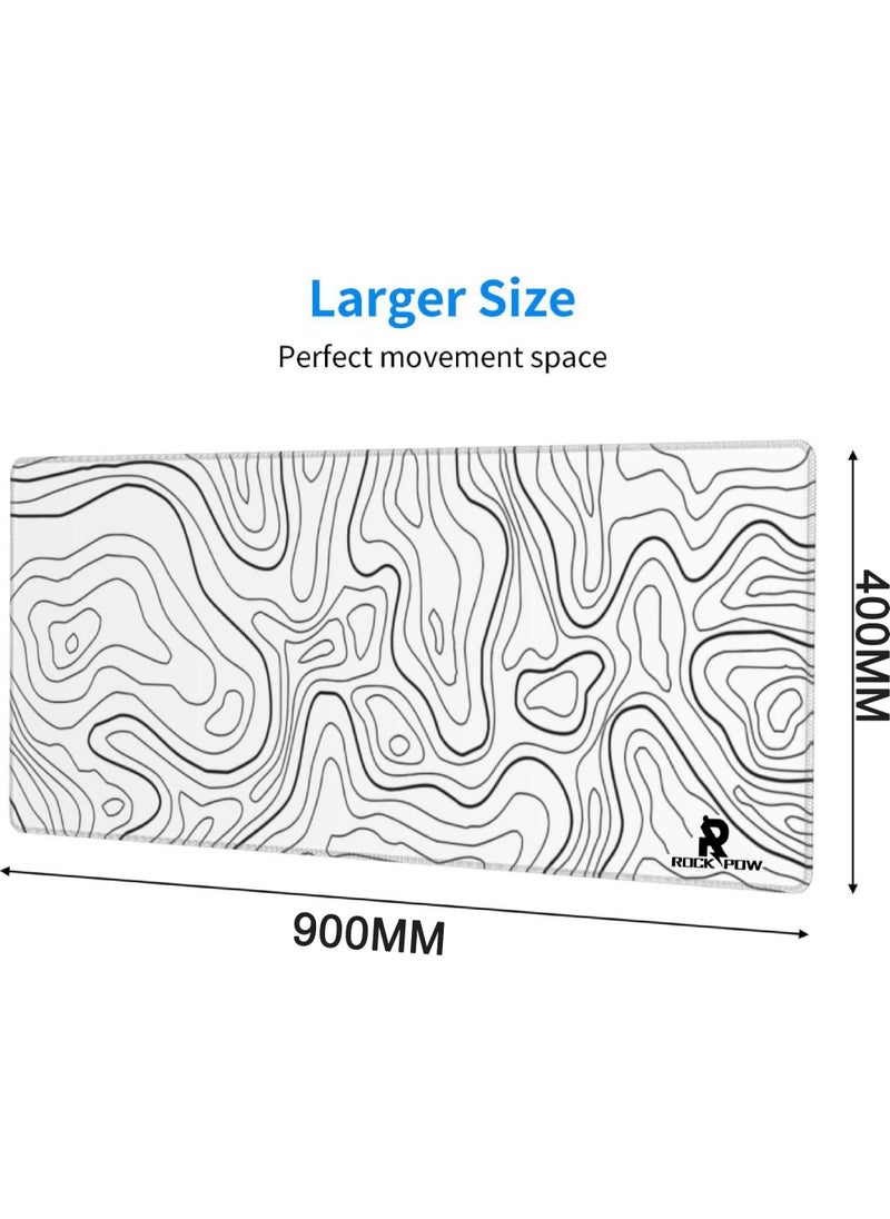 Gaming Laptop Mouse Pad 900*400mm Size Topographic Gaming Mouse Pad Big Desk Pads PC Keyboard Non-Slip  3mm Thick Rubber Table Mat Mouse Pads