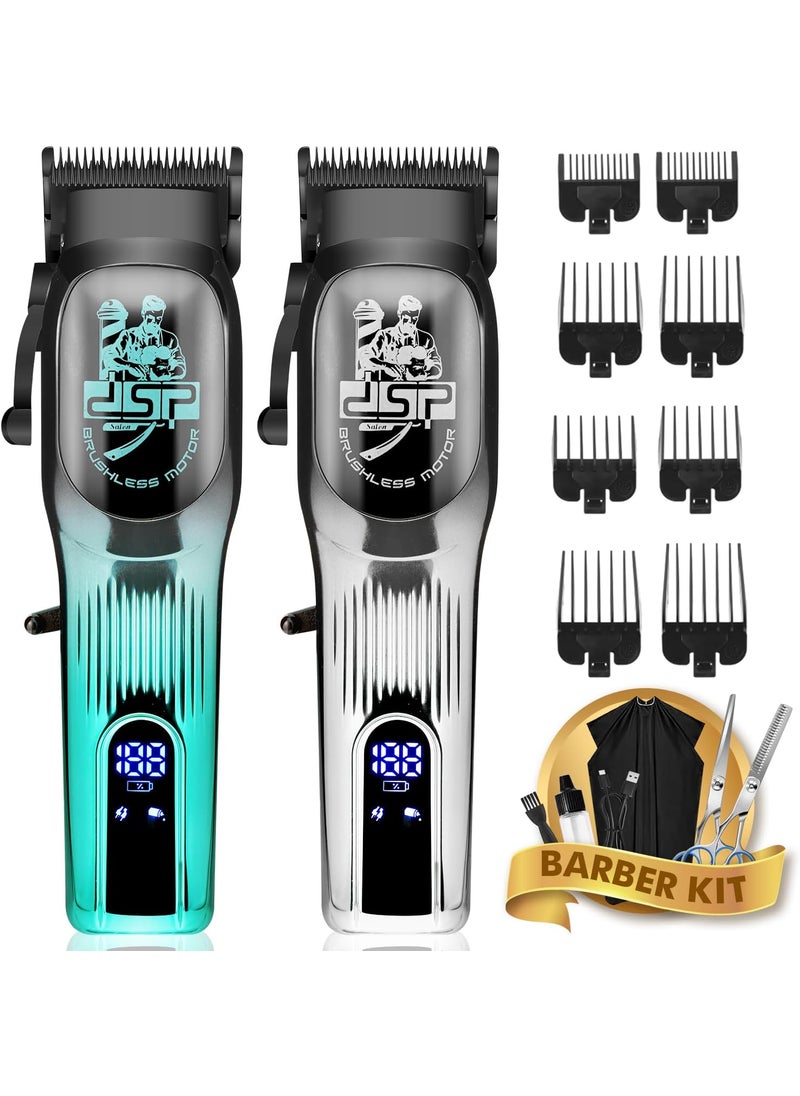 DSP - DSP Professional Hair Clipper for Men, Brushless Motor with 4CR DLC+Ceramic Blade, Rechargeable Cordless Hair Cutting Kit- Gift for Men, Pack of 2 - Image 1