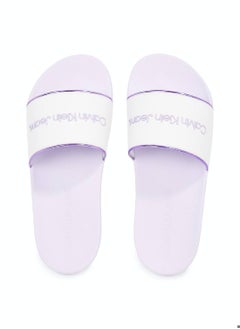 Calvin Klein Jeans Women's Slide Institutional Flip Flops - Polyester, White  - Image 5