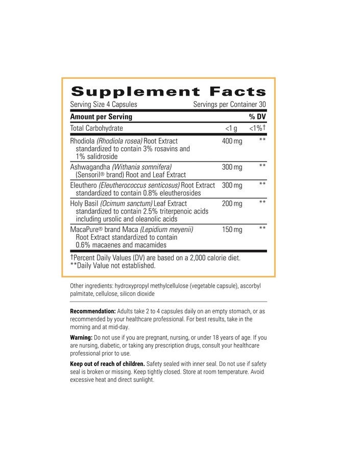 Integrative Therapeutics HPA Adapt - Supports Healthy Stress Response* - with Ashwagandha, Maca, Holy Basil & Rhodiola - Gluten Free - Soy Free - 120 Vegan Capsules - 2 Pack - Image 2