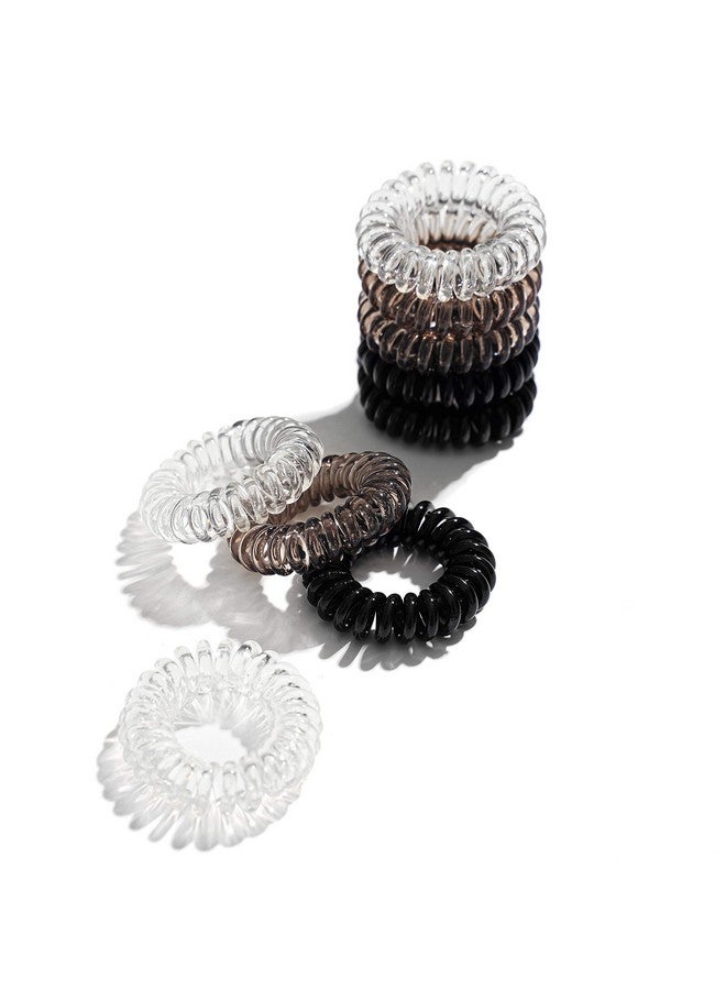 Unp Coil Hair Ties, Giseka Spiral Hair Ties for Thick Hair Ponytail, Elastic Phone Cord Hairties No Crease for Women Girls Kids Adult - 9 Pcs - Image 1