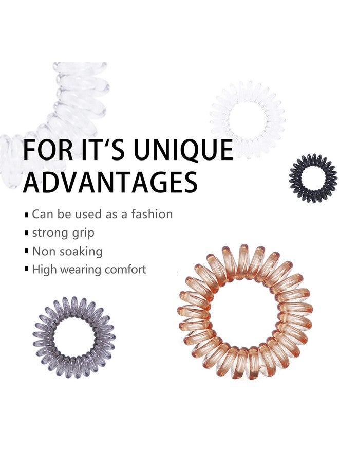 Unp Coil Hair Ties, Giseka Spiral Hair Ties for Thick Hair Ponytail, Elastic Phone Cord Hairties No Crease for Women Girls Kids Adult - 9 Pcs - Image 5