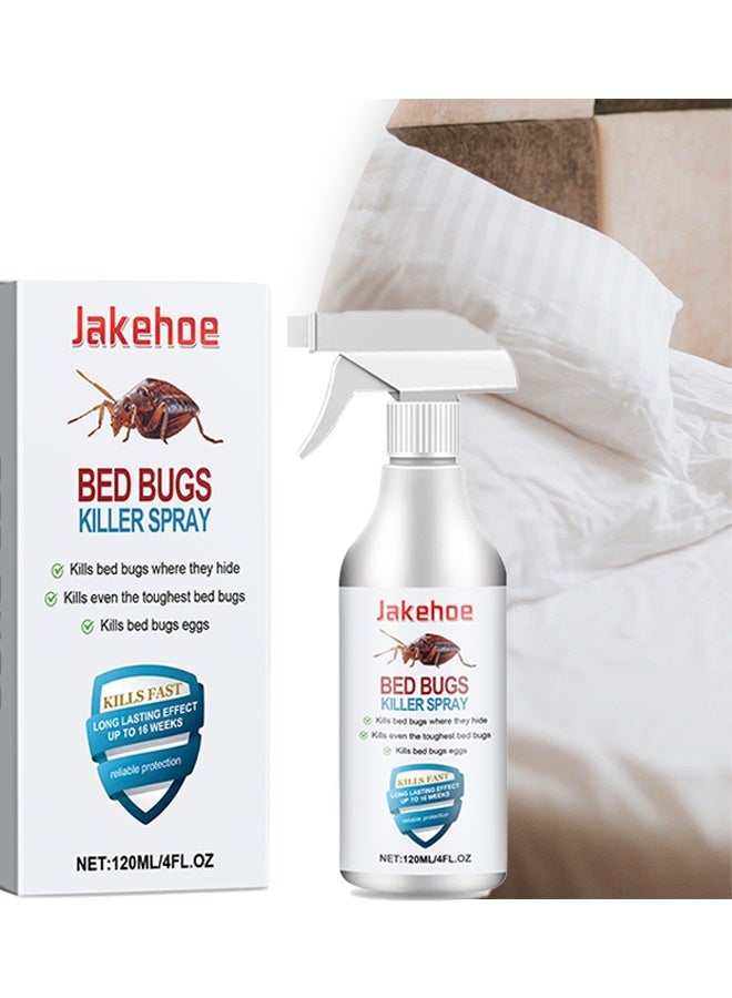 Jakehoe بخاخ قاتل بق الفراش بسعة 120 مل، بخاخ قاتل الصراصير والذباب، مكونات نباتية تقتل الحشرات والبعوض عند ملامستها، غير دهني، لطارد الحشرات والبق والفراش في الداخل، لا يترك بقع، برائحة منعشة - Image 1