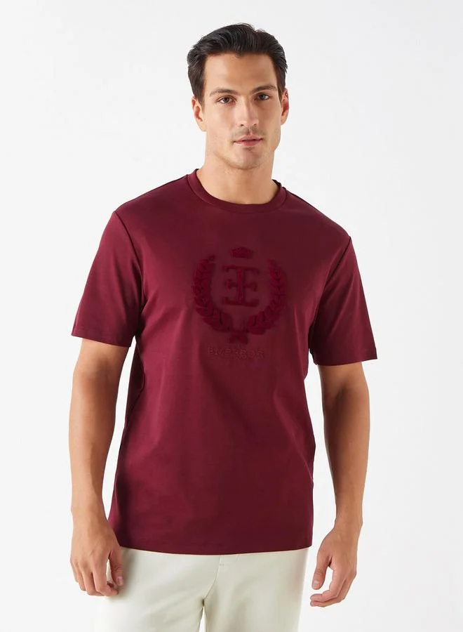 Emperor Emperor Logo Detail Crew Neck T-shirt with Short Sleeves