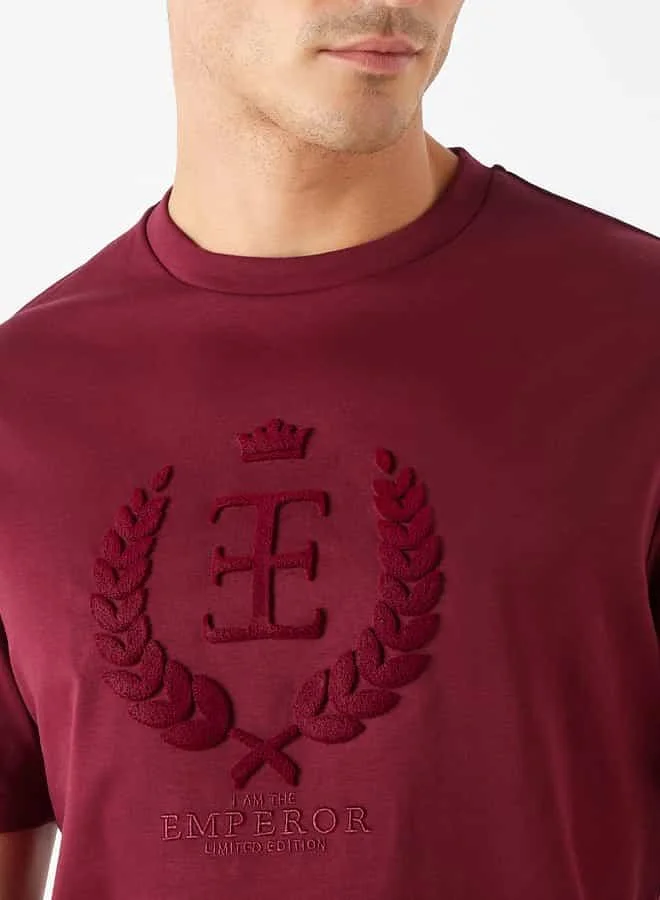 Emperor Emperor Logo Detail Crew Neck T-shirt with Short Sleeves