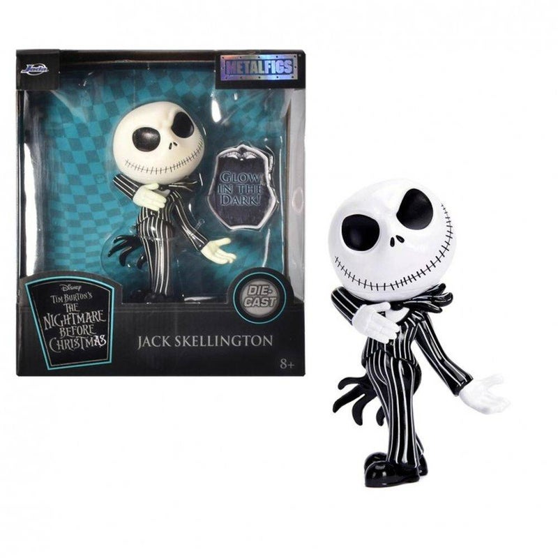 Jada Metalfigs Disney Tim Burton's The Nightmare Before Christmas Jack Skellington Glow-in-the-Dark Die-Cast Figure (10 cm) - Image 1