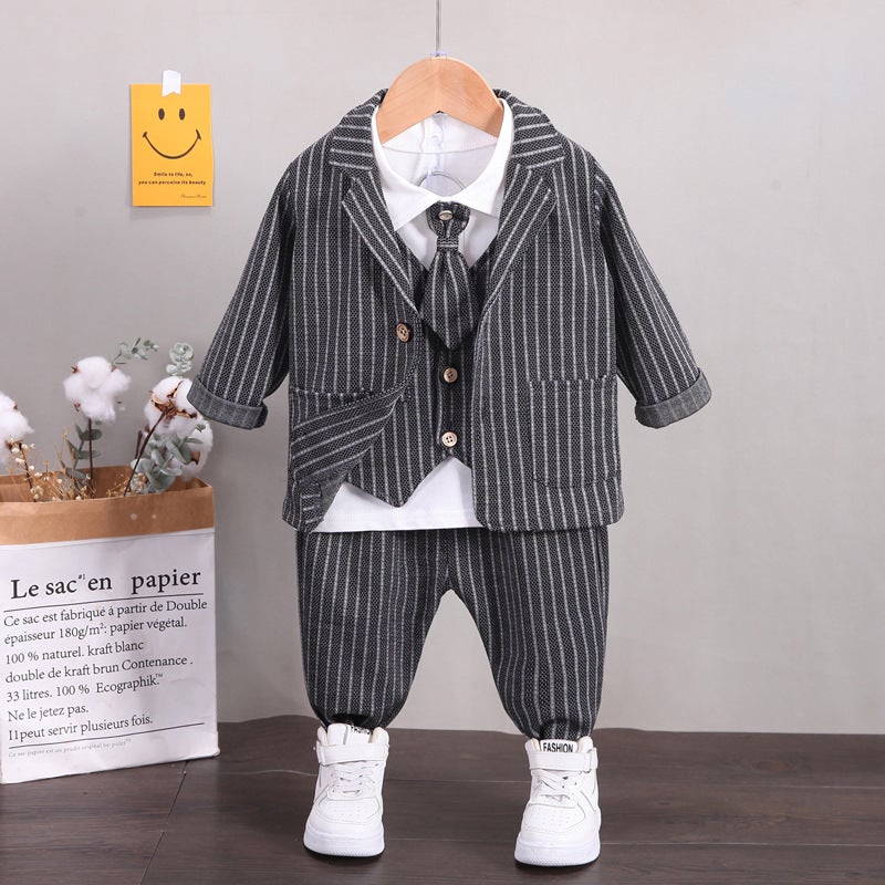Boys Handsome Suit Vest Four-Piece Baby Handsome Suit Children'S Suit - Image 4